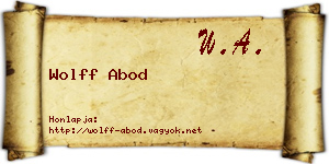 Wolff Abod névjegykártya